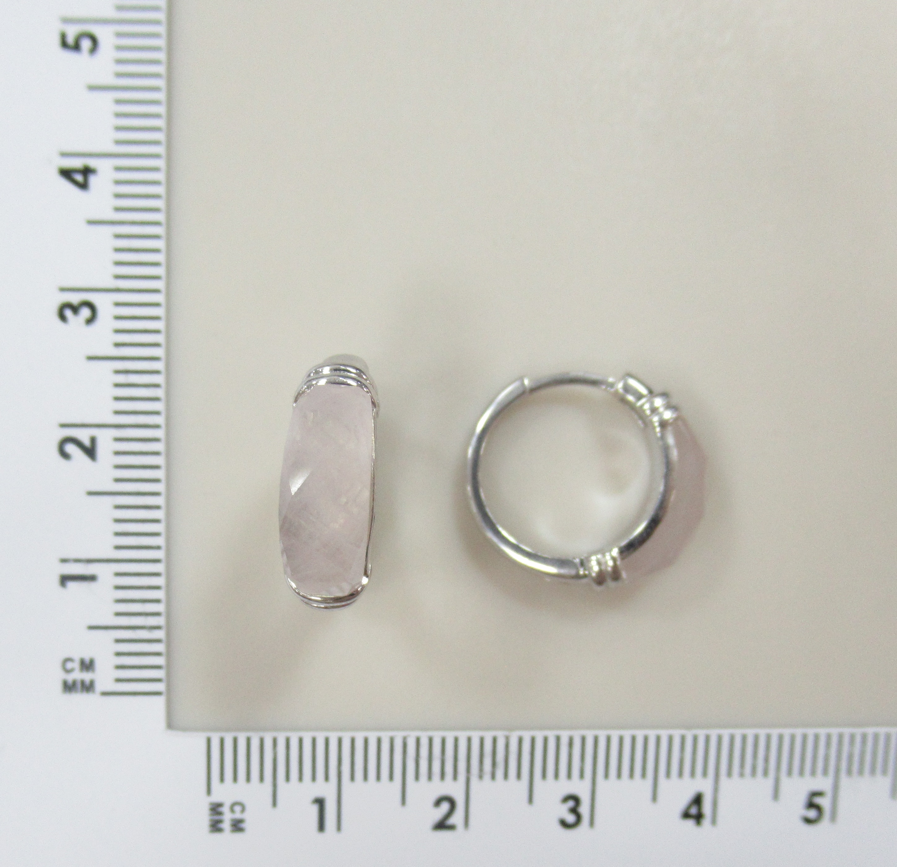 Серебряные серьги-конго с кварцем